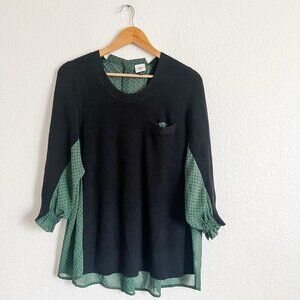 CABI M Get-Together Button Back Sweater with Sheer Polka Dot Accents Officecore